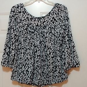 Black and white print blouse
